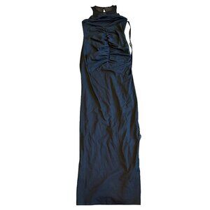 Club L London Black Maternity Cowl Neck Ruched Maxi Dress Pregnancy Size 4 NWT